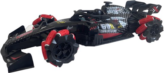 Formule 1 RC Race Auto 1:14 - met 360° Draai & Zijwaarts Stunt - Buitenspeelgoed raceauto - Coole speelgoedauto's voor jongens - Felle LED Nevellicht - 2.4Ghz Sterke Kracht Drift Car - Kerstcadeaus - Rood