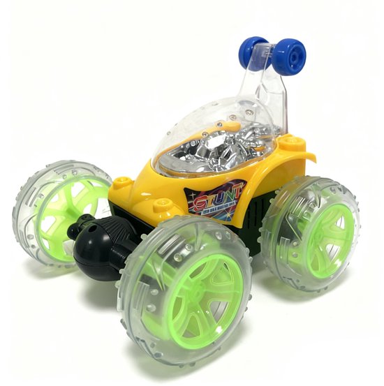 Off-Road RC Auto - speelgoed afstandsbediening auto - 360° Draaien - LED Verlichting - Stuntauto - Draadloze Afstandsbediening - Cool Design - Oplaadbare Accu - Voor Jongens & Meisjes - Geel