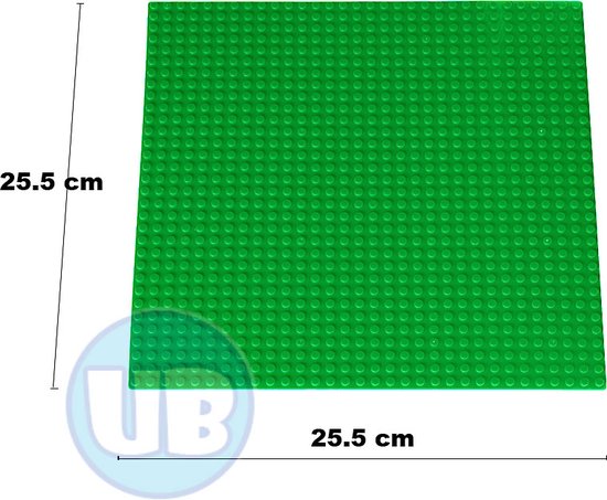 Uniblocks Classic bouwplaat Groen - 25,5 x 25,5 cm | City | combineer met Lego bouwplaten | grondplaten 32x32 noppen | wegen | wegplaat| stad | Geschikt voor LEGO bouwplaten bouwplaat wegplaat