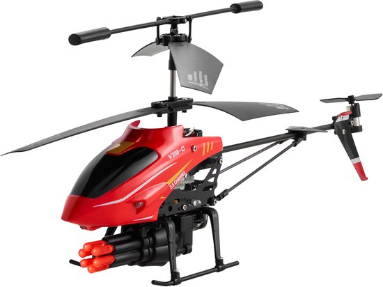 Afstandsbediende RC-helikopter – 2,4 GHz helikopter met schietfunctie – 3,5-kanaals vliegtuig voor kinderen – éénknops start/landing – met LED-verlichting – geschikt voor kinderen vanaf 14 jaar