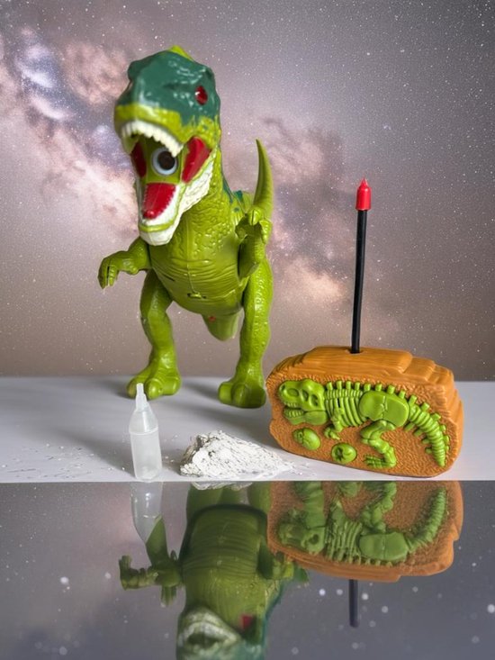 Jurassic RC Dinosaurus T-Rex - Op afstandsbediening - Met licht geluid en rook Groen