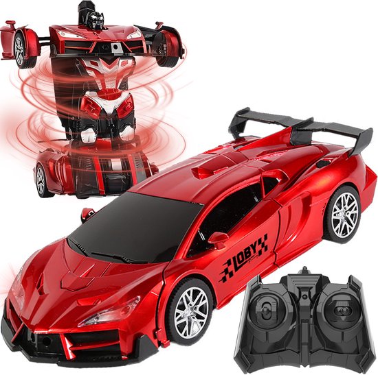 Afstandsbestuurbare auto - Rc auto - Transformerend -2 in 1 Robot en auto - Race Drift Car - Rood