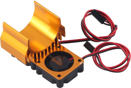540 / 550 Motor Twin Cooling Fan Heat Sink voor 1/10 Schaal Elektrische RC Auto Goud