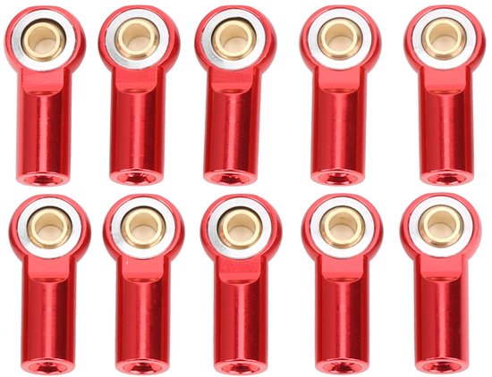 10 stuks RC-auto trekstang metalen kogelgewricht accessoire voor AXIAL SCX10 1/10 rood