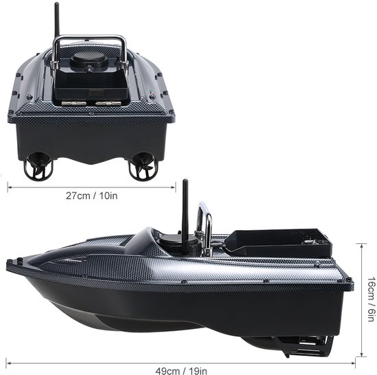 Draadloze afstandsbediening voor visvoer, slimme visvoerboot, visboot voor volwassenen en beginners, 540 yards afstandsbediening
