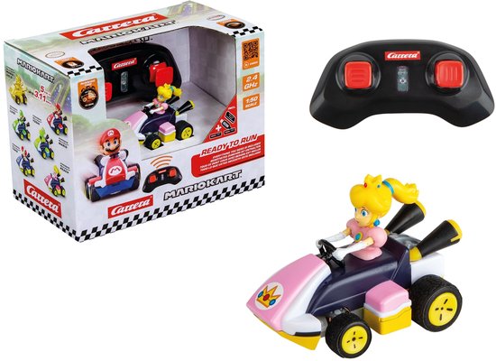 Carrera RC voertuig Auto - RC Auto Mini - Mario Kart - Peach - 6,2cm Lang - 2,4GHz RC Model Kant en Klaar - Carrera Bestuurbare Auto