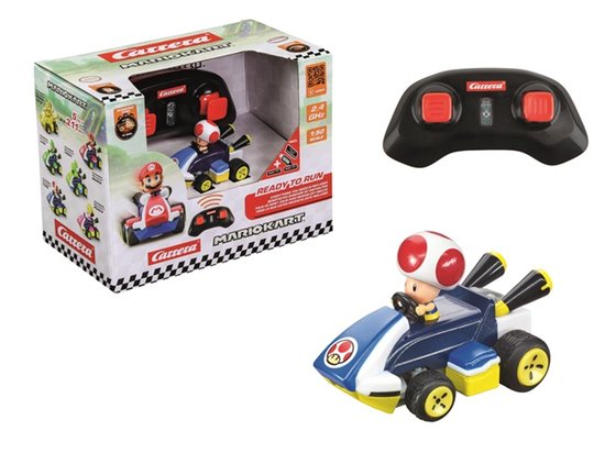 Carrera RC voertuig Auto - RC Auto Mini - Mario Kart - Toad - 6,2cm Lang - 2,4GHz RC Model Kant en Klaar - Carrera Bestuurbare Auto