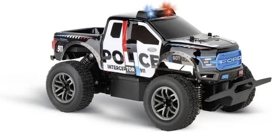 Carrera RC voertuig Auto - RC Auto Ford F-150 Raptor Police - Zwart Wit - 2,4GHz RC Model Kant en Klaar - 1:18 Bestuurbare Auto