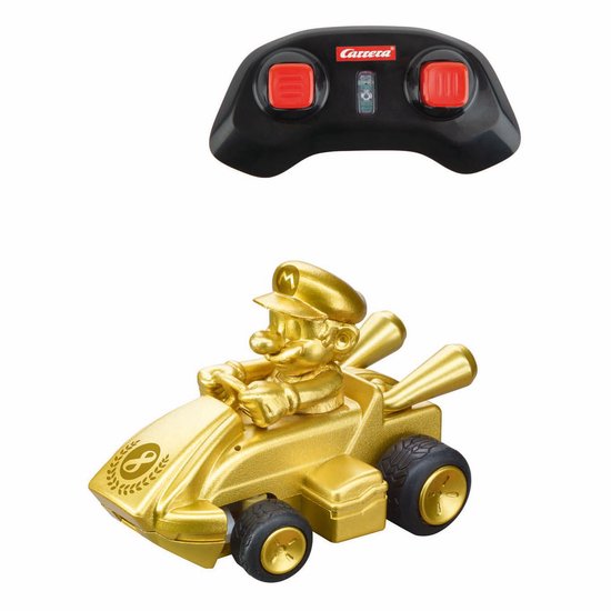 Carrera RC voertuig Auto - RC Auto Mini - Mario Kart - Gold Mario - 6,2cm Lang - 2,4GHz RC Model Kant en Klaar - Carrera Bestuurbare Auto