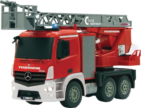 Jamara RC voertuig Auto - 404960 RC Ladder Brandweerwagen Mercedes-Benz Antos met Spuitfunctie - 2,4GHz RC Model Kant en Klaar - 1:20 Bestuurbare Auto