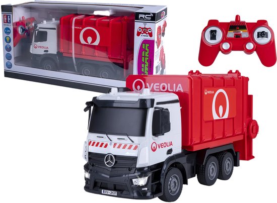 Jamara RC voertuig Auto - 408305 RC Vuilniswagen - Mercedes-Benz Antos - 2,4GHz RC Model Kant en Klaar - 1:26 Bestuurbare Auto