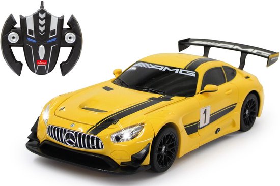 Jamara RC voertuig Auto - 410029 RC Auto Mercedes-Benz AMG GT3 - Transformer - Geel - 2,4GHz RC Model Kant en Klaar - 1:14 Bestuurbare Auto