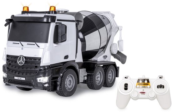 Jamara RC voertuig Auto - 406313 RC Vrachtwagen Mercedes-Benz Arocs Liebherr Cement Mixer - Wit - 2,4GHz RC Model Kant en Klaar - 1:20 Bestuurbare Auto