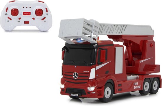 Jamara RC voertuig Auto - 405212 RC Ladder Brandweerwagen Mercedes-Benz Antos - 2,4GHz RC Model Kant en Klaar - 1:24 Bestuurbare Auto