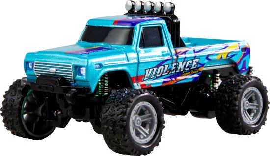 Amewi Brushed 1:64 RC auto Elektro Monstertruck Achterwielaandrijving RTR 2,4 GHz Incl. accu en laadkabel, Met lichteff