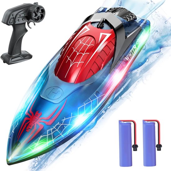VIN® Bestuurbare Boot – Raceboot 20km/u – Groot Bereik – RC Boot – RC Voertuig – Nu Extra Snel - Spinnenweb
