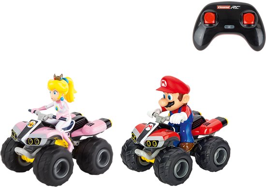 Carrera RC voertuig Auto - RC Mario Kart - Mario - Peach Twinpack - Quad - Schaal 1:20 - 19,5cm - 2,4GHz RC Model Kant en Klaar - Carrera Bestuurbare Auto