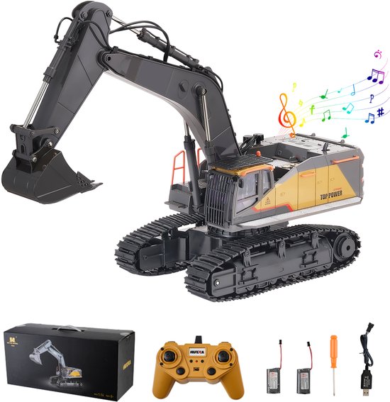VEVOR Afstandsbediening Graafmachine Speelgoed 22 Kanaals 1:14 Schaal RC Graafmachine Graafmachine