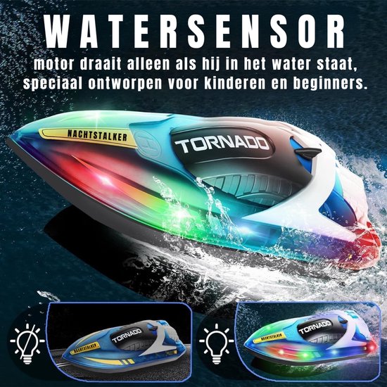 RVV® Bestuurbare Boot - RC Boot - Boot op Bestuurbare Afstand - 2 Batterijen - Blauw