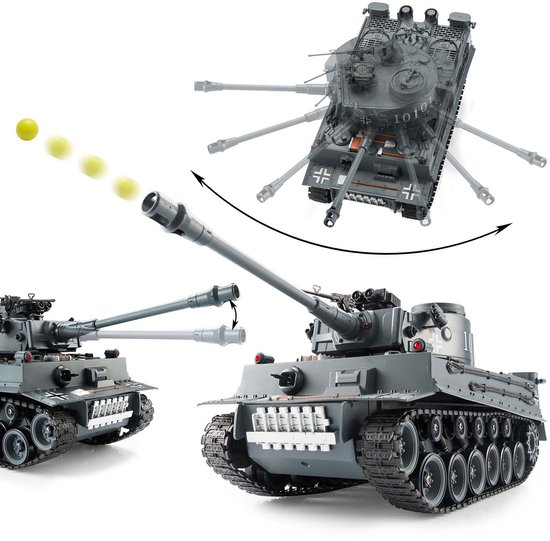 Op afstand bestuurbare RC-tank Duitse Tiger I R/C modelbouwset 1:16 RTR