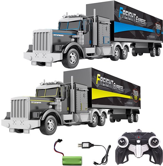 RC-vrachtwagen met afstandsbediening, inclusief accu en oplader, 59 cm lang complete set