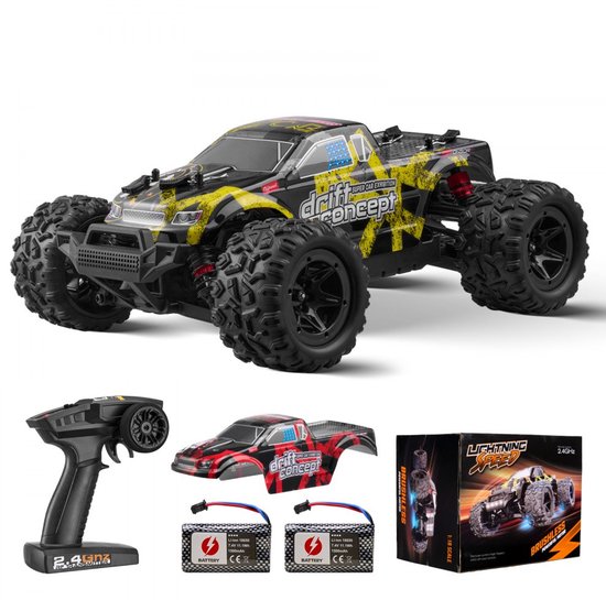 RC Auto - Radiografisch Bestuurbare Terreinwagen Schaal 1:18 - 4x4 Vierwielaandrijving - 45 km/u - Offroad - IPX4 Spatwaterdicht - Vanaf 8 Jaar
