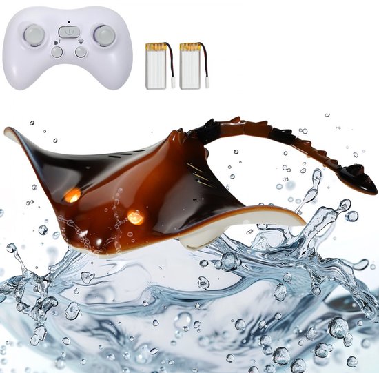 Op Afstand Bestuurbare Manta Rog Speelgoed - RC Robotvis - 2,4 GHz - Met Licht - 2 Oplaadbare Batterijen - Voor Zwembad/Bad/Meer - Vanaf 6 Jaar