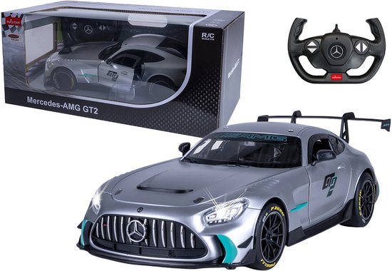 Jamara RC voertuig Auto - 402241 RC Auto - Mercedes-AMG GT2 met Handmatig Te Openen Deuren - Zilver - 2,4GHz RC Model Kant en Klaar - 1:14 Bestuurbare Auto