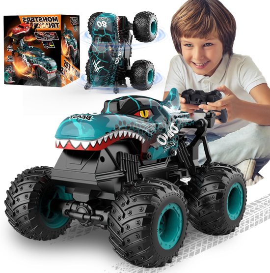 Auto op Afstandsbediening - Op Afstand Bestuurbare Auto - 20/Km Monstertruck - Met Ledverlichting En Muziek - 2,4 Ghz Rc Monstertruck - Afstandsbediening Met Rechtopstaande Aandrijving - 360° Op Afstand Bestuurbare Auto - Voor Kinderen Van 3-6 Jaar