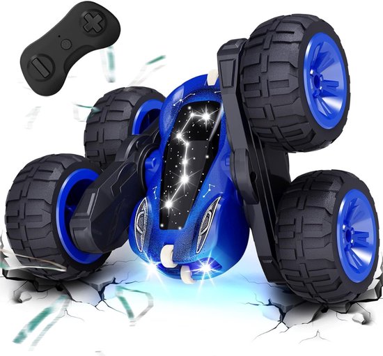 Auto op Afstandsbediening - 2025 Op Afstand Bestuurbare Auto - Met 2,4 Ghz Afstandsbediening - 360° Flip-Stunts RC-Auto Monstertruck - Met Kleurrijke Verlichting - Voor Kinderen Van 6-12 Jaar - Buitenspeelgoed - Cadeau Voor Jongens En Kinderen