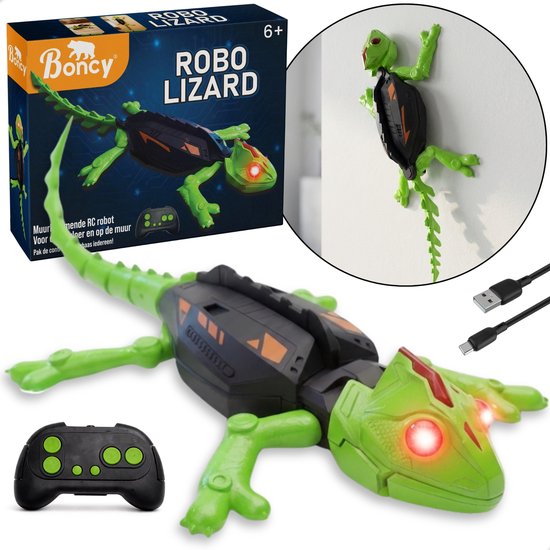 Boncy® Bestuurbare RC Auto - Robot Speelgoed Binnen - Muurklimmende Gekko - Bestuurbaar Dino Car - Afstandbestuurbaar Dinosaurus Speelgoed voor Jongens & Meisjes - Kinderspeelgoed 3 4 5 6 8 10 + Jaar - Kinder Peuter Spellen Cadeau Kind