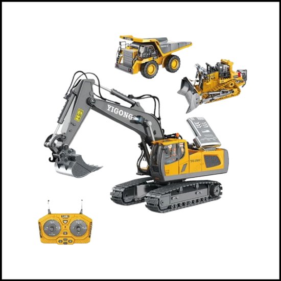 RC Graafmachine Speelgoed – Afstandsbediende Bouwvoertuig – 2.4G Besturing – Realistische Functies – Klaar voor Gebruik