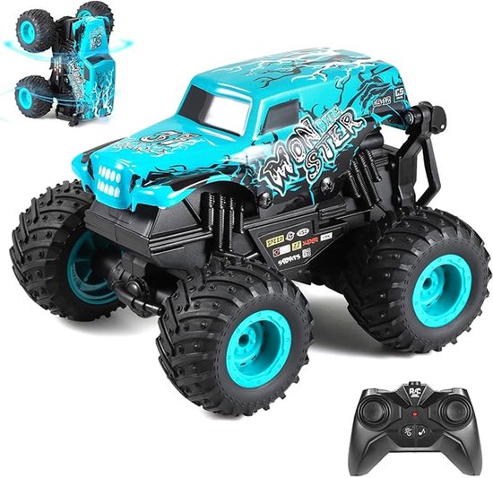 Bestuurbare Auto All - RC Stunt Car - Hyper 4WD Twist - Licht Stunt Auto - 1:20 - 2.4GHz - blauw