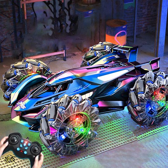 Bestuurbare Auto - RC Auto 360° draaiende - Spinning Wheels Gebarenbediening - RC Stunt Car - 2.4GHz - 4WD Brijfveer - met LED - Waternevelsysteem - Laserpaars