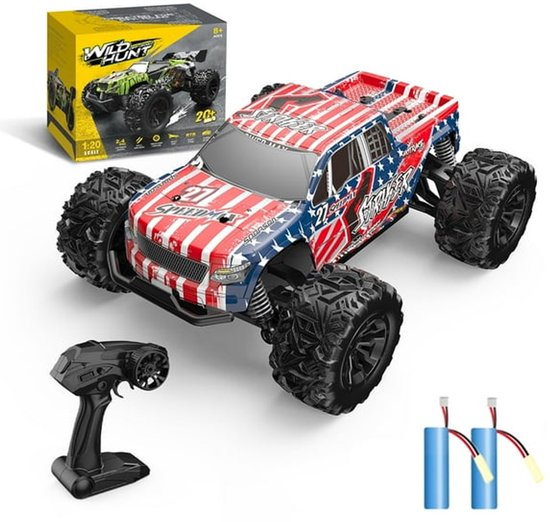 Bestuurbare RC Auto Offroad - Monstertruck Car - Afstandbestuurbaar Race Drift Car - 1:20 Schaal - 20 km/h - 15 min Rijtijd - 2.4G Afstandsbediening - 4WD Off-Road Monster Truck - Rood