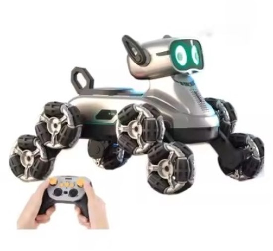 Robot Hond speelgoed - RC Stuntauto 8-Wielen 360° Rotatie – Afstandsbediening – Grijs