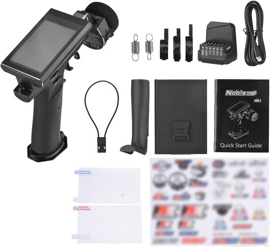 2.4G 8-kanaals radiozender/afstandsbediening met FGR4S-ontvanger en AFHDS 3-protocol voor radiografisch bestuurbare auto- en bootmodellen.