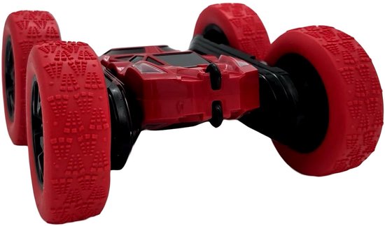 RC bestuurbare stunt auto - stunt car - roterende 360° rollen draaien spinnen - Rood - 4x4 - Ruig terrein auto - 7km/h - Oplaadbaar USB
