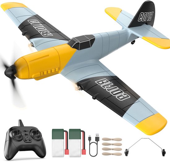 DEERC RC Vliegtuig BF-109 - 3-kanaals gevechtsvliegtuig met 6-assige gyro - 2 batterijen