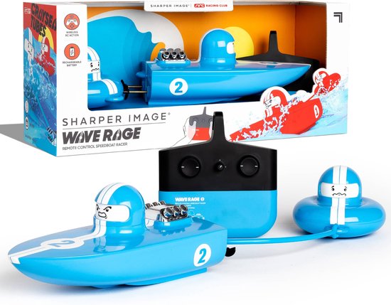 Sharper Image Wave Rage RC boot - Bestuurbare boot met sleepboot - Blauw