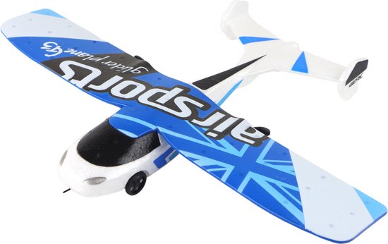 Viking Choice RC vliegtuig model - Met verlichting - Wit blauw - 4D-G3