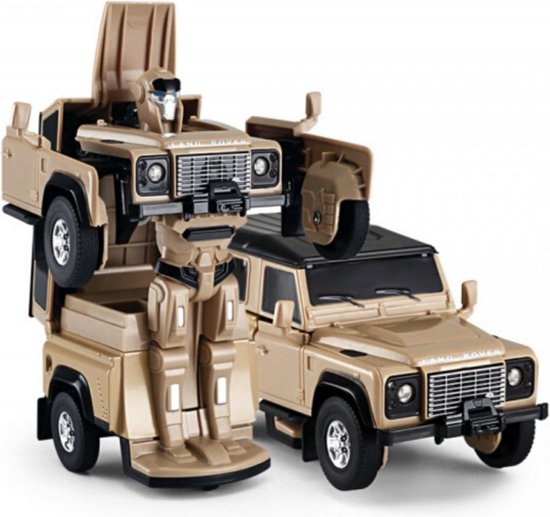 Rastar Land Rover Defender Transformer - Auto en Robot - Beige - 1:32