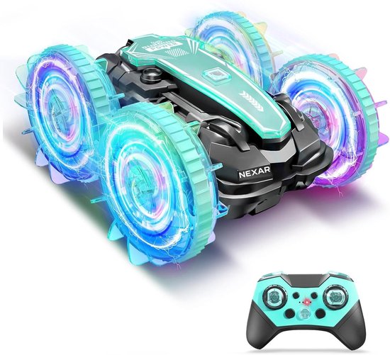 Nexar 1203Q Amfibie Auto – RC Auto voor Water & Land – Afstandsbedienbare Stuntauto met LED – Inclusief 2 Accu’s