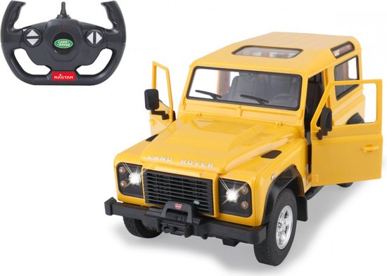Jamara RC Auto Land Rover Defender - Gele radiografisch bestuurbare auto - 1:14