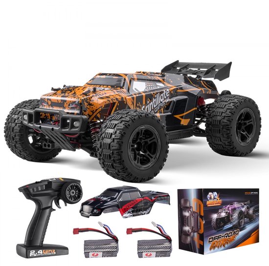 RC Auto - Afstandsbedienbare Terreinwagen - Schaal 1:10 - Vierwielaandrijving 4WD - Topsnelheid 50 km/u - Wheelie 45° - Voor Alle Terreinen - IPX4 Spatwaterdicht