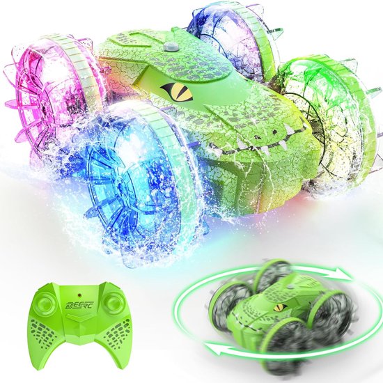 Aurixi® Bestuurbare Boot - Afstandsbestuurbare Boot - Bestuurbare Auto voor Buiten – voor Jongens en Meisjes – Off Road – Groot Bereik – RV Voertuig - Groen - 15cm x 17cm x 8cm