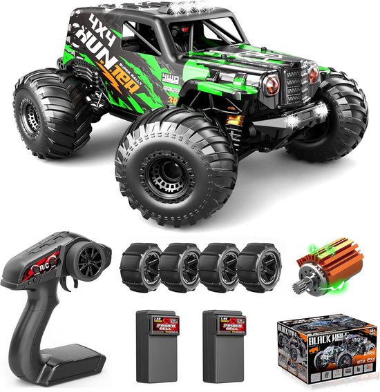 MELVRA RC Auto - Op Afstand Bestuurbare Auto - 1:14 - 40 KM/H - 4x4 Off-Road Truck - Inclusief 2 Accu's & Extra Peddelbanden - Volwassenen & Jongens