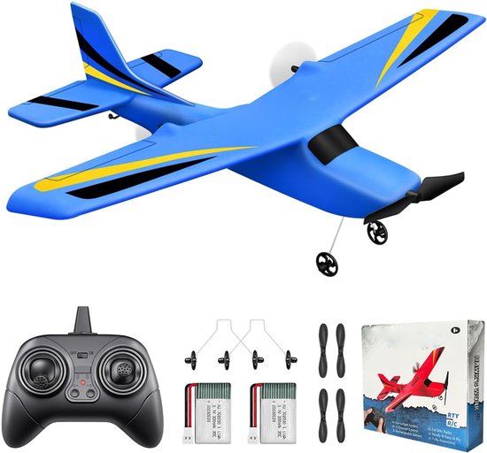 RC Vliegtuig voor Kinderen & Beginners - 2-Kanaals Afstandsbediende Zweefvliegtuig - 2.4GHz Radiografisch Bestuurbaar Vliegtuig - Ready-to-Fly Model - Eenvoudig Bestuurbaar Speelgoedvliegtuig - Ideaal Leer- en Speelvliegtuig