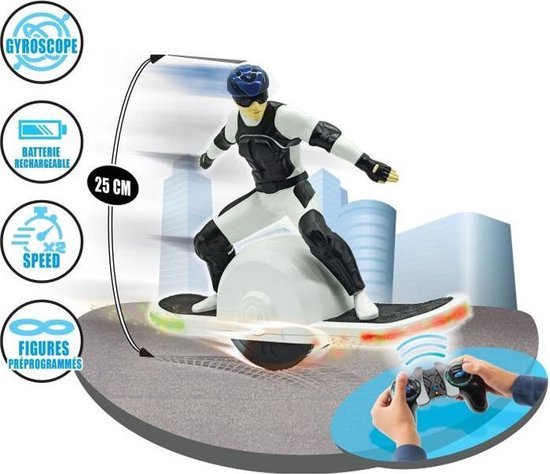 TERRAWHEEL - Op afstand bestuurbare hoverboard voor kinderen - 25 cm lang - met oplaadbare batterij, afstandsbediening en geïntegreerde gyroscoop - 8 jaar +