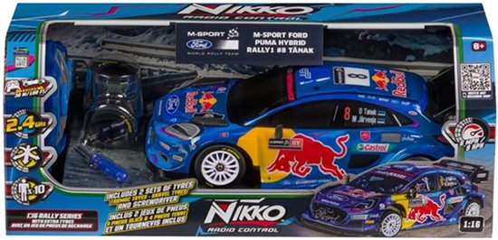 Nikko RC Rally 1:16 – Extra banden – Puma#8 - Red Bull M-Sport - 28 cm - Redbull